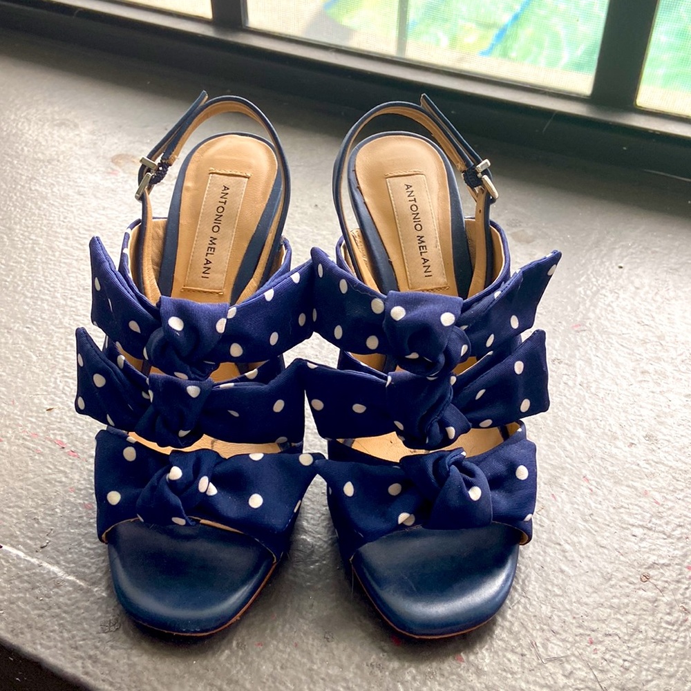 Antonio Melani Navy with White Polka Dot 3 in Heels!